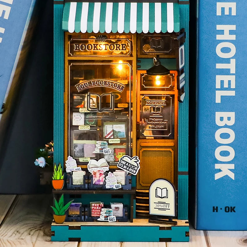 Wooden Bookshelf - Book Nook